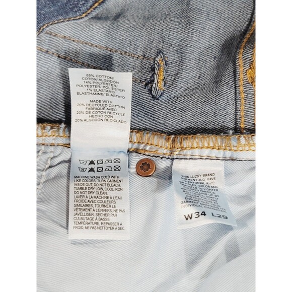 Lucky Brand 34x29 Men's 223 Straight Stretch Classic 5-Pocket Blue Denim Jeans - Picture 13 of 13